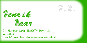 henrik maar business card